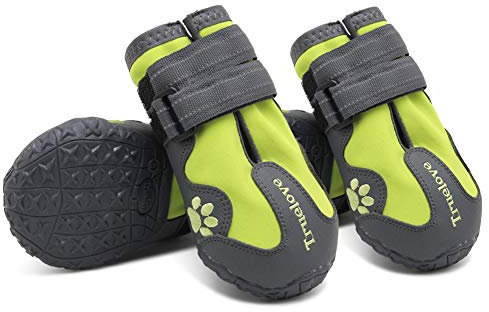 MOKCCI Truelove Pfotenschutz Hundestiefel,Wasserdicht Hundeschuhe mit Reflektierenden Riemen für Kleine, Mittelgroße und Große Hunde