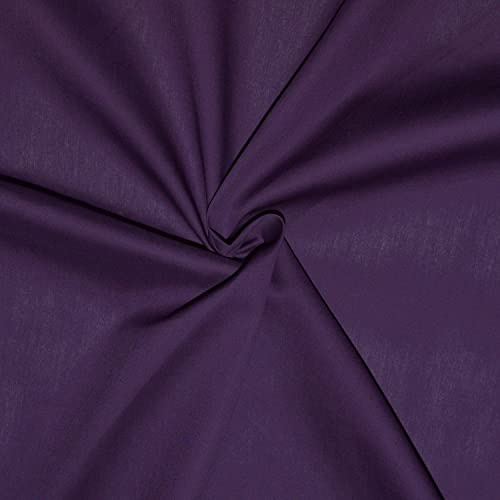 designers-factory Popeline Stoff aus 100% Baumwolle - Erhältlich in über 20 Farben - Verkauft nach Stücken - Baumwollstoff uni (3m x 1m46, Violett)