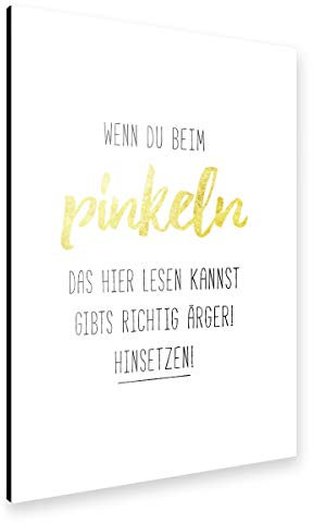 artboxONE Alu-Print 120x80 cm Nicht im Stehen pinkeln! von Künstler Man ON The Milky Way