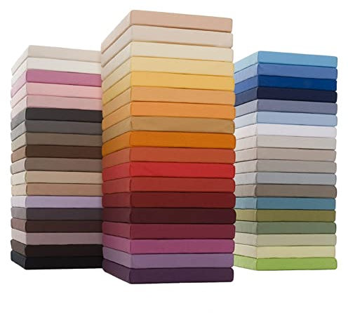 Formesse – Bella Donna Jersey. Edles Jersey-Spannbettlaken 70x190-80x220 cm - bis 30cm Höhe - 97% Baumwollzwirn, 3% Elastan, Aloe Vera und Arganöl/Spannbetttuch aus Deutschland - Vintage Rose