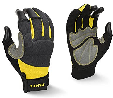Stanley Workwear Framer 3 Finger Gloves - Grey/Black/Yellow - L