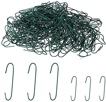 WYAN Christmas Tree Baubles Ball Metal Hooks,for Christmas Tree Home Kitchen Party Decoration Anniversary, Green (300 Pack)