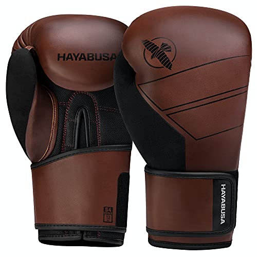 Hayabusa S4 Guantes de Boxeo de Cuero para Mujeres y Hombres - Marrón, 14 oz