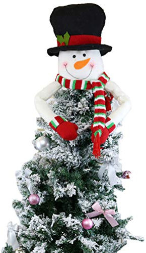 TOYANDONA Pupazzo di Neve Puntale per Albero di Natale - Topper Hugger per Decorazioni Natalizie e Rifornimenti Del Partito