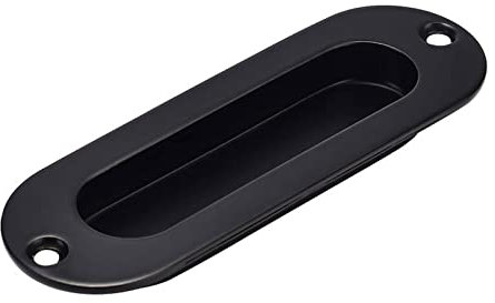 MiJunHD Recessed Flush Door Handles Stainless Steel Cabinet & Furniture Door Pulls Black 120 * 40mm Round Handles/Pulls for Interior & Closet Doors