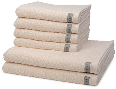 ROSS - Smart - 4 X Handtuch 2 X Duschtuch - im Set (6er Set Natur)