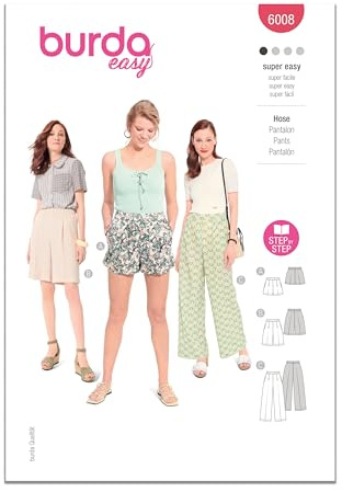 Burda Paper Sewing Pattern 6008 Shorts, Trousers 8-22 (34-48)