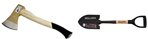 Mannesmann - M76530 - Hacha 600 g + Bellota 5526 - Pala pequeña para camping, jardin o nieve 150x210mm