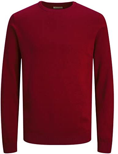 JACK & JONES Herren JJEBASIC Knit Crew Neck NOOS 12137190, Red Dahlia, XL