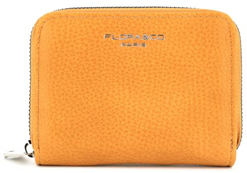 flora & co - Portefeuille Porte-Monnaie Femme Petit Format Souple Léger - Moutarde