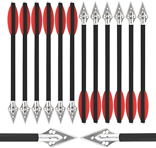 HNZMDY Bogenschießen Carbon Armbrustbolzen 7inch Armbrust Pfeile mit Broadhead Spitzen CarbonPfeile Armbrust Bolzen für Armbrust Jagd Schießen