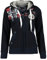 Geographical Norway Fespote Lady - Felpa Donna Zip Hoodie Tasche - Pile Donna Maglione Manica Lunga Giacca Cappuccio - Abito Ideale Primavera Estate Autunno Inverno Stagione (Blu Scuro L)