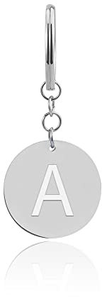 GD GOOD.designs Schlüsselanhänger Buchstabe A mit Einkaufswagenchip - Personalisierter Anhänger mit Gravur - Einkaufswagenchip aus Edelstahl Silber - Valentinstag-Geschenk für Sie und Ihn