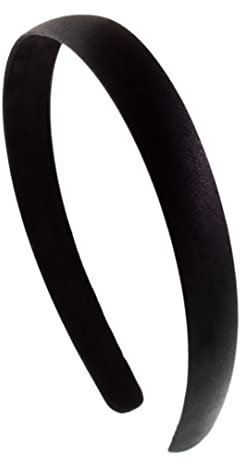 Haarreif aus Satin - steifer und flexibler Haarreif, dünn mit 2 cm Breite - (schwarz)