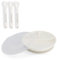 Twistshake Babygeschirr-Set | Geteilter Teller + 3 Löffel Besteck | BPA-frei | Ernährungstrainingsset für Kinder | Baby-Fütterungsset | Weiß