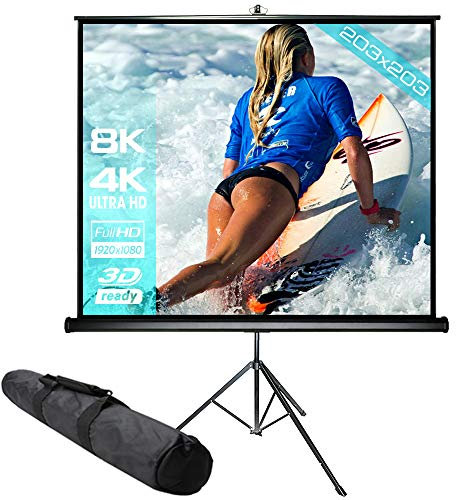 SlenderLine Mobile - Tela per treppiede, 200 x 200 cm, con custodia per il trasporto, con supporto, formato 1:1/4:3/16:9