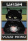 CREATCABIN Metallschild Schwarzer Katze,Bitte Waschen Sie Ihre Hände,Vintage-Blechposter,Badezimmer-Wanddekoration,Retro-Gemälde,Plakette,Kunstwand Aufhängen Für Arzt,Katzenliebhaber,Toilette,Zuhause