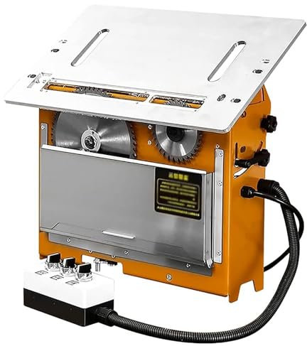 HLGKBY Bench-type Circular Saw, 1200W Portable Table Saw, 4500/13000rmp Slots Welding Bench Table, 45° Free Bevel, Adjustable Angle & Height Portable Table, Suitable for Woodworking, DIY Enthusiast