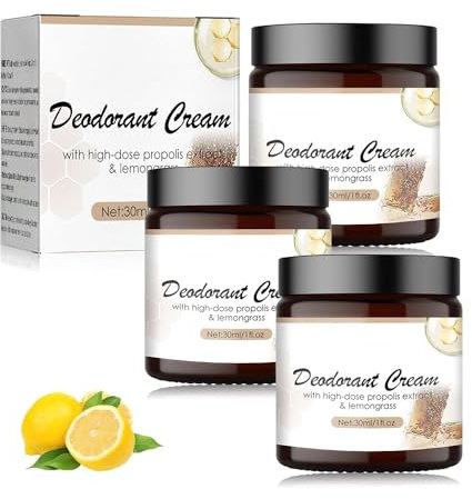 IFFANY Propolis-Zitronengras-Deodorant-Creme, natürliche Deodorant-Creme, 30 ml, reduziert Schwitzen und beseitigt Gerüche