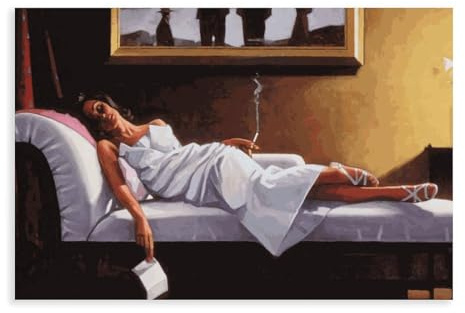 yiili Jack Vettriano Poster 46 Canvas Poster Wall Art Decor Print Picture Paintings for Living Room Bedroom Decoration Unframe-style 12x18inch(30x45cm)