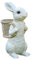 LOVIVER Osterhasen-Figur, Garten-Blumentopf, Blumenkorb, handgefertigt, Outdoor-Ornament zum Dekorieren des Eingangs, vielseitig einsetzbar, Weiß
