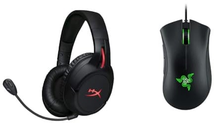 HyperX Cloud Flight — Kabelloser Gaming-Kopfhörer & Razer DeathAdder Essential - Essentielle Gaming-Maus mit optischem 6.400-DPI-Sensor Schwarz