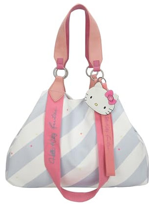 Fritzi aus Preussen Izzy Medium Canvas Stripe Hello Kitty Shopper Ice blue