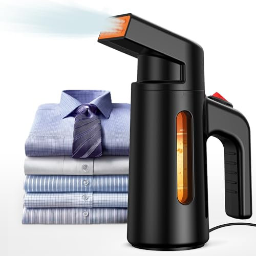 OLAYMEY Steamer Dampfglätter GY168, 180ML Wassertank Reisebügeleisen Dampf Fast Wrinkle Remover Dampfbürste, Kleidung Steamer Fast Wrinkle Remover, GY168 Schwarz