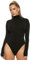 Crazy Fashion Bodysuits For Women UK Casual Long Sleeve Womens Turtle Neck Bodysuit Plain Polo High Neck Tops Ladies T-Shirts Stretch Leotard Top Black-10-12