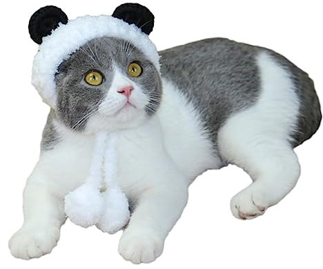 Kisangel Panda-förmiger Haustier-haarreif Für Katzen Und Hunde Weicher Bequemer Ohrenschutz Für Kälte Und Schmutz Für Kleine Und Mittelgroße Tiere