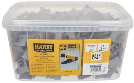 HARDY Clips de nivellement pour carrelage - Joint 1,5 mm - Paquet 400 pièces - Godet