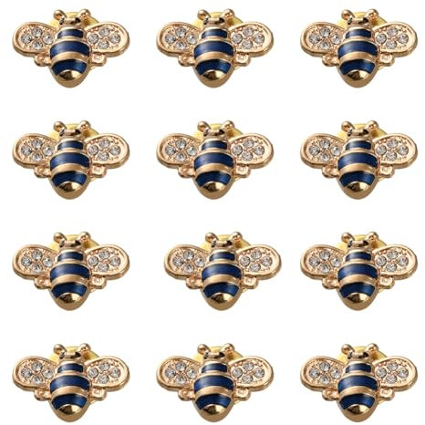SUPERFINDINGS 12 Stück Bienen Emaille Brosche Goldene Biene Anstecknadel Legierung Bienen Brosche Pins Strass Themen Bienen Anstecknadel Honigbiene Brosche Für Bluse, Kleid, Pullover, Schaldekoration
