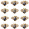 SUPERFINDINGS 12 Stück Bienen Emaille Brosche Goldene Biene Anstecknadel Legierung Bienen Brosche Pins Strass Themen Bienen Anstecknadel Honigbiene Brosche Für Bluse, Kleid, Pullover, Schaldekoration