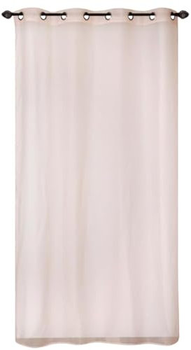 Atout Ciel Rideau Voilage en Organza Uni, à œillets 140x240cm prêt a Poser, Rose