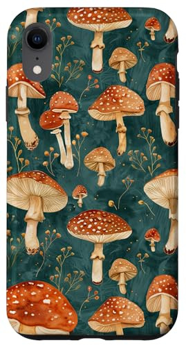 Vintage Mushroom Cottagecore Dark Academia Aesthetic Case for iPhone XR