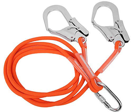 BONKZEBU 1,6 M Luftarbeits-Sicherheitsgurtseil, Outdoor-Bauversicherung, Schutz-Lanyard, Nylon-Stahl, Hohe Festigkeit, Absturzsicherungs-Lanyard, Technischer Schutz für Luftarbeiten