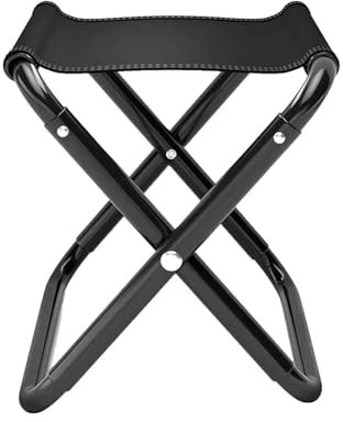 Repose-pieds pliable, chaise de camping robuste avec sac de transport, métal résistant intempéries – Meubles de jardin résistants intempéries – Pour camping, pêche, randonnée, jardinage