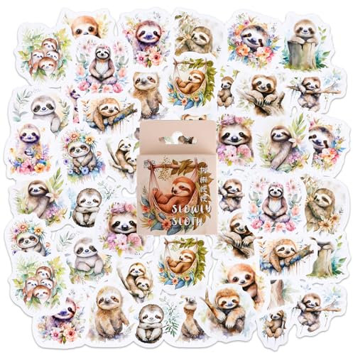 46 Stücke Faultier Aufkleber, Kleine Größe Nette Faultier Aufkleber, Cartoon Tier Aufkleber für Kinder Teens Erwachsene Reisekoffer, Laptop, Planer, Kalender, Scrapbook, Koffer, Notizbücher, Journal