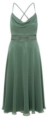 Vera Mont Damen Cocktailkleid mit Wasserfallausschnitt Light Aventurine,44