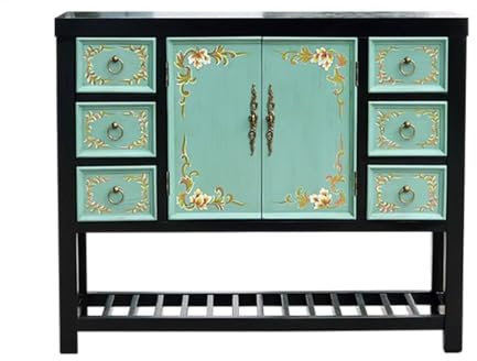 GLJTUO Sideboard-Schrank, Chinesisches Landhaus-Sideboard, Dekorativer Flurschrank, Klassisch Bemalt, Für Den Eingangsbereich, Aufbewahrung, Sideboard-Möbel, Buffetschrank Mit,One Color-110X40X92CM