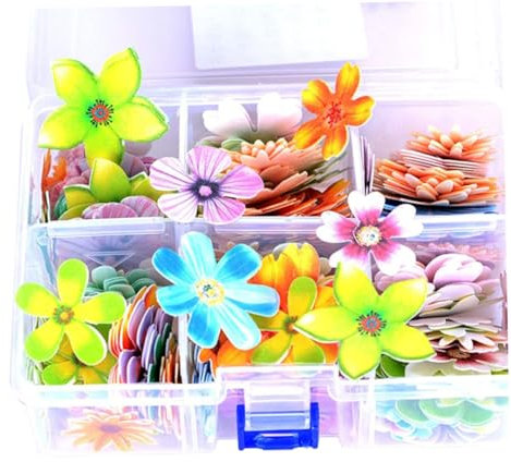 Hilai Kuchendekoration Vorräte, Klebstoffs essbare Reispapier, 100 Stück Kuchen Backdekoration, essbare Blumen für Kuchen Topper Dekor Hochzeitsfeier Cupcake, Hauszubehör