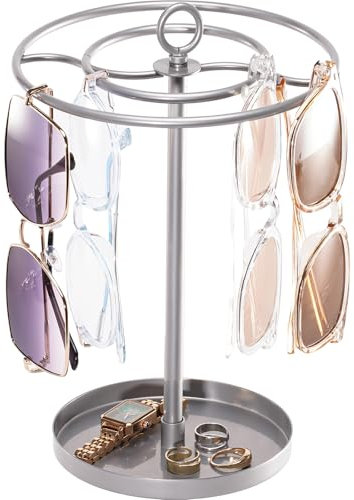 ProCase 360 drehbare Brillenständer, Brillenaufbewahrung für mehrere Brillen Ständer Sonnenbrillen Halter Sunglasses Organizer für bis zu 20 Brillen, Brillenablage Brillenhalter -Silber