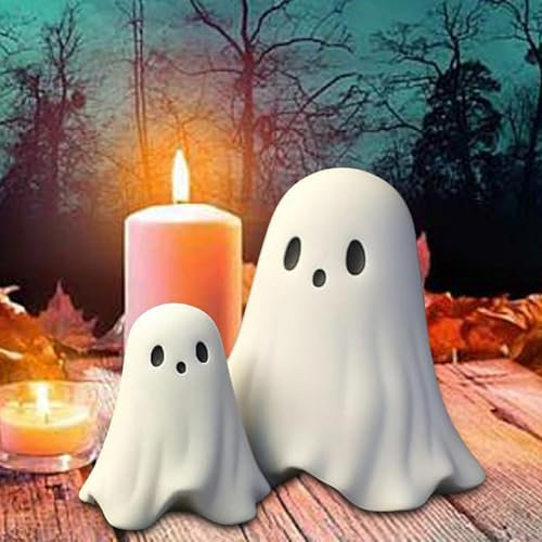 Chansunokku Geist Statue, Halloween Mittelfinger Geist Figuren, Gruselig Ghost Halloween Geisterfigur, Halloween Ghost Decor Desktop Ornamente Halloween Deko Outdoor & Indoor (Stil C)