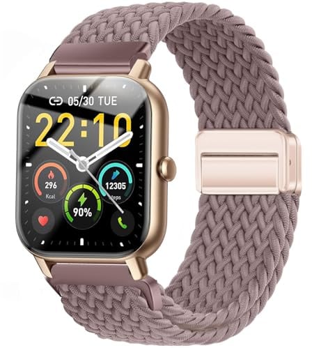 Issinlky Nylonband für Gloryfit Smart Watch P66/P66D/P72/P95, 22mm geflochtenes verstellbares armband für Veryfit IDW19/IDW13/IDW16/IDW18, TUYOM LW36, H1/D1,T70/T60/T50S,Y6, YB54, G39, AGPTE LW11