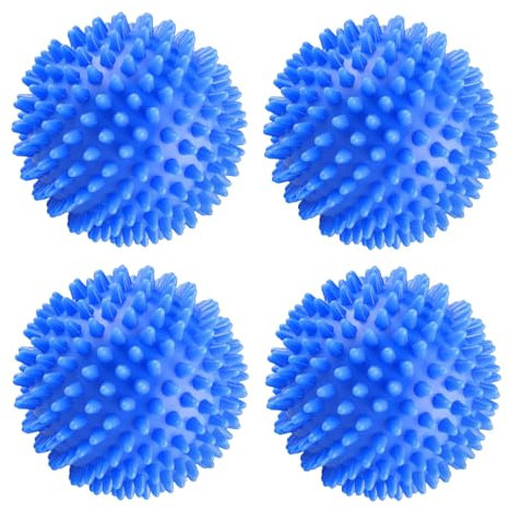 4 palline da bucato per lavatrice, ammorbidente naturale, riutilizzabili, PVC, diametro 6 cm