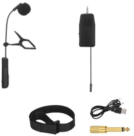 Harilla Instrumentenmikrofon Saxophonmikrofon Schwanenhals Mikrofon Tonabnehmer Instrumentenmikrofon Persönliche Übungen Schnurlose Instrumente Mikrofon, 20 Cm 1 Flötenmikrofon
