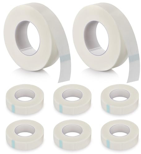AHHALFFY 8 Rollen Medizinisches Klebeband 1,25 cm × 9,14 m, Mikroporen Band Micropore Tape Atmungsaktives NasenTape Nose Tape Wimpern Tape Vliesstoff Medizinisches Tape für Wunde Wimpern Extensions
