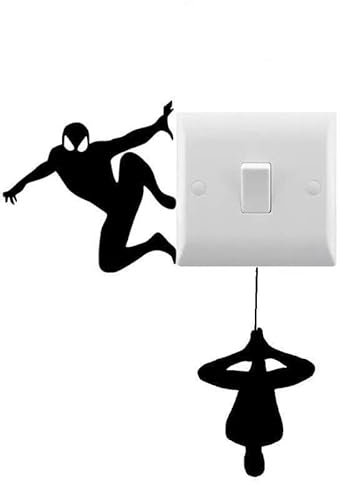 8 Man in a Spider Superhero Costume Small Light Switch Stickers/Cars/Laptop/Water Bottles/Wall Decal (Black)