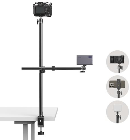 SMALLRIG Kit de Support de Bureau, Support de Bureau pour Bras de Caméra avec Rotule à 360°, Support de Montage pour Caméras, Téléphones Portables, Lumières, Microphones - 4938