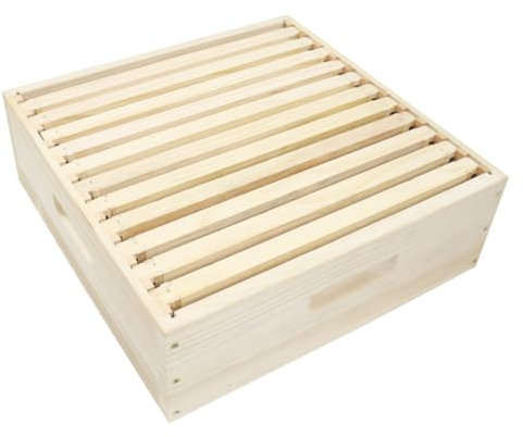 Dadant US Honigraum Zarge mit Holzrächen für Dadant US Beuten Imker Imkerei Bienen, inkl. Rähmchen (10x)